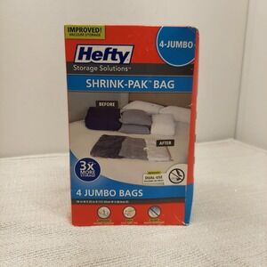 Hefty Shrink-Pak Jumbo Vacuum Storage Bags 4 Count 48x35 H-7041-250HFT-A-463